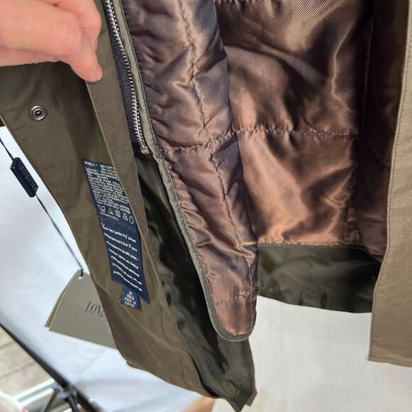 London Fog NWT Rainwear Short Trench Coat Green Removable Liner Sz Medium - Picture 8 of 13